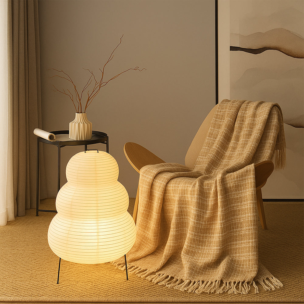 Vloerlamp Rijstpapier Ø40cm Wolkvormig Warm Wit 3000K Scandinavisch Design Sfeervolle Interieurverlichting