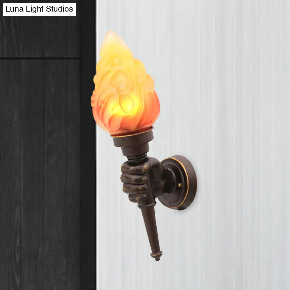 Wandlamp Glas Bronskleurig Toortsvorm E26/E27 Fitting Entree Hal Sfeervol Industrieel Retro Stijl Woonkamer