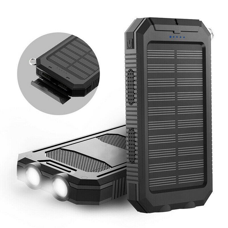 Powerbank Zonnepaneel Noodstroom 500000mAh Waterdicht Dual USB LED Zaklamp voor Stroomuitval Thuis
