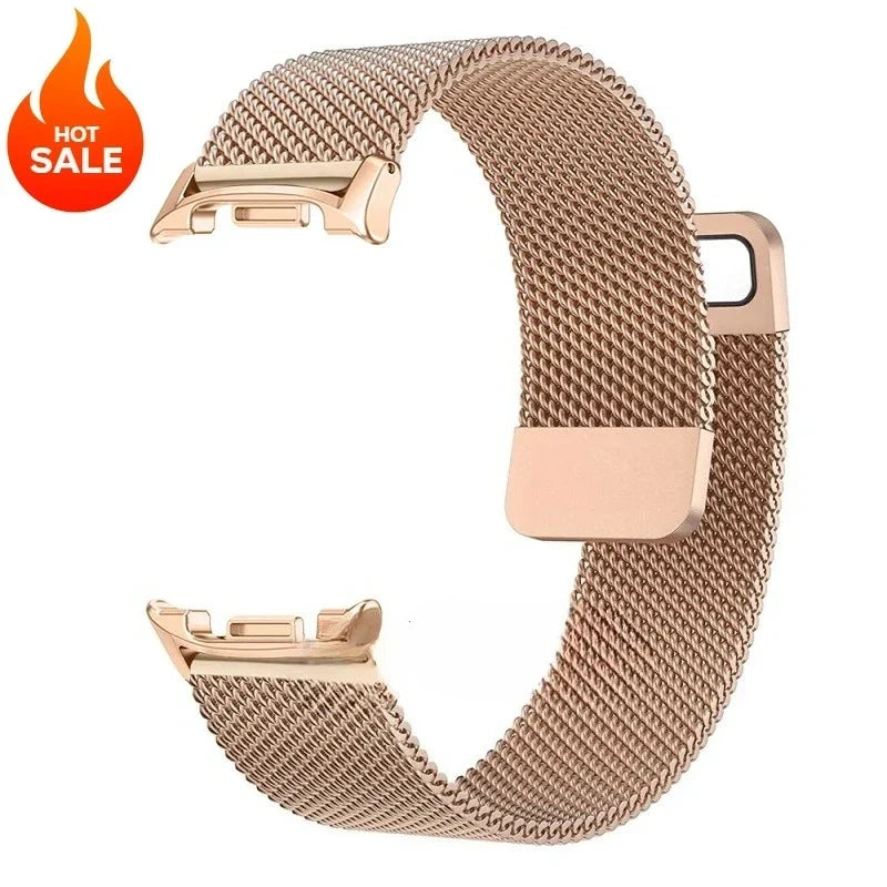 Milanese Mesh Horlogeband Magnetisch Roestvrij Staal Smartwatch Verstelbaar Ademend Polsband Universeel