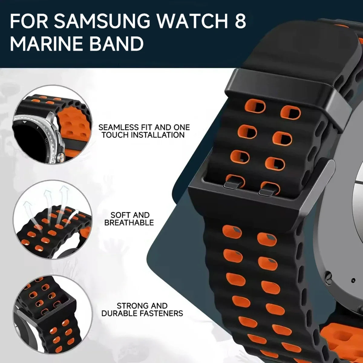Siliconen Sportbandje voor Smartwatch met Ademende Perforatie Waterdicht Design Fitness Polsband Verstelbaar