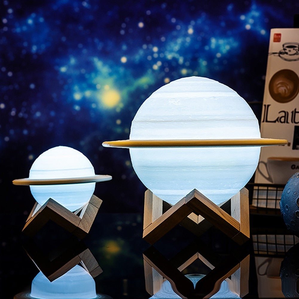 Planeetlamp Saturnus met Zwevend 3D-effect en Warmwit Licht voor Slaapkamer en Woonkamer