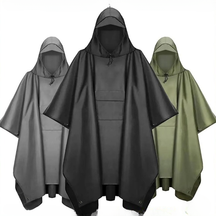 Waterdichte Regenponcho met Capuchon - 3-in-1 Outdoor Bescherming voor Wandelen Kamperen Tuin