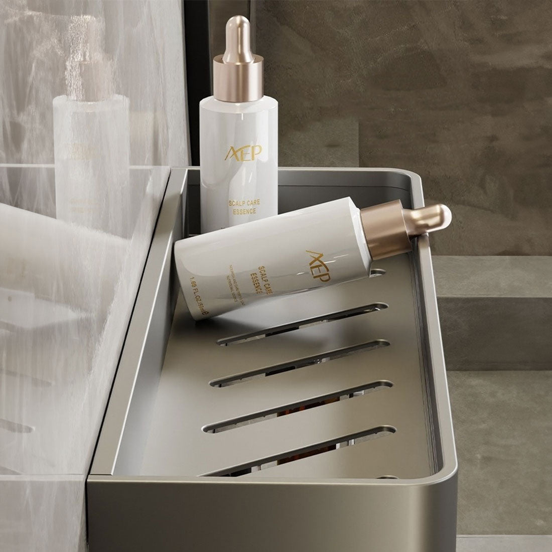 Wandrek Badkamer Metaal 30cm Grijs Wandplank Douche Shampoo Rek Opbergplank Muurrek Badkamer Accessoires Organizer
