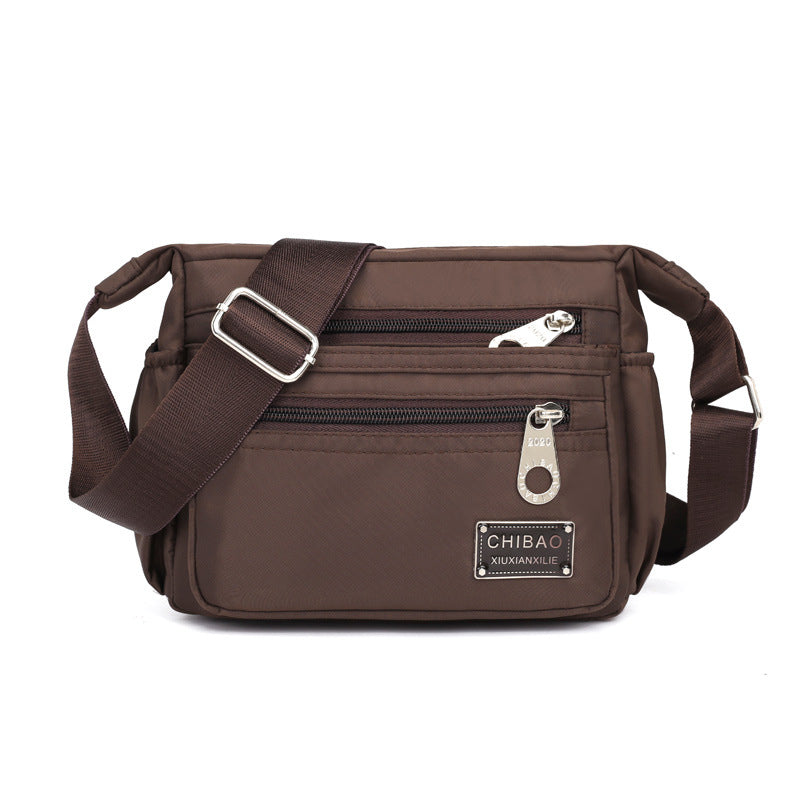 Crossbody Schoudertas Nylon Waterafstotend Meerdere Vakken Verstelbare Band Dames Reis Dagelijks Gebruik Compact