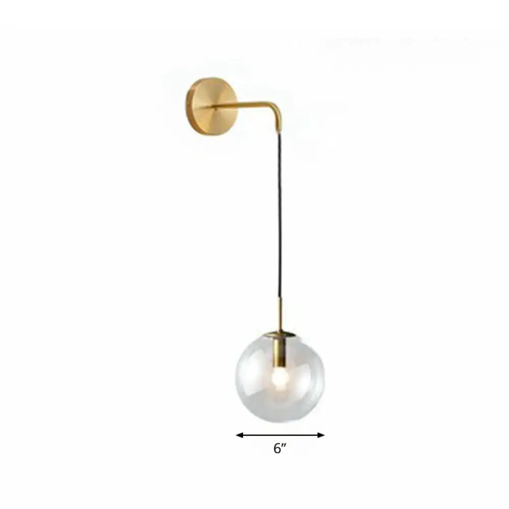 Glazen Wandlamp Bol Modern Metaal E26/E27 Fitting Woonkamer Slaapkamer Hal Scandinavisch Design Interieur