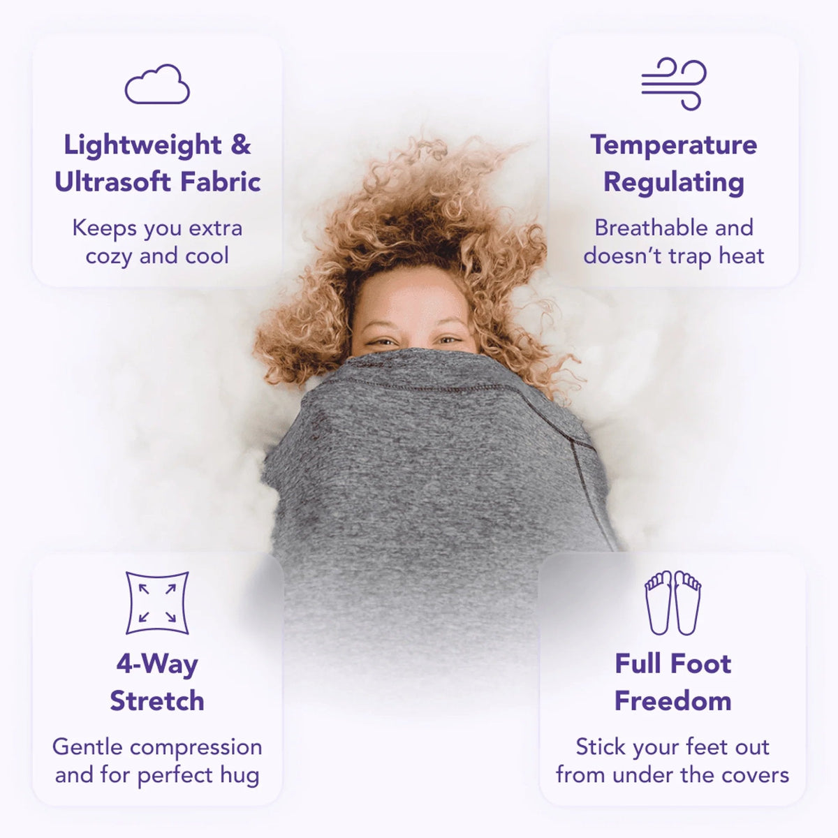 Draagbare Slaapcocon met Compressietherapie voor Diepe Ontspanning en Stressvermindering Volwassenen Grijs