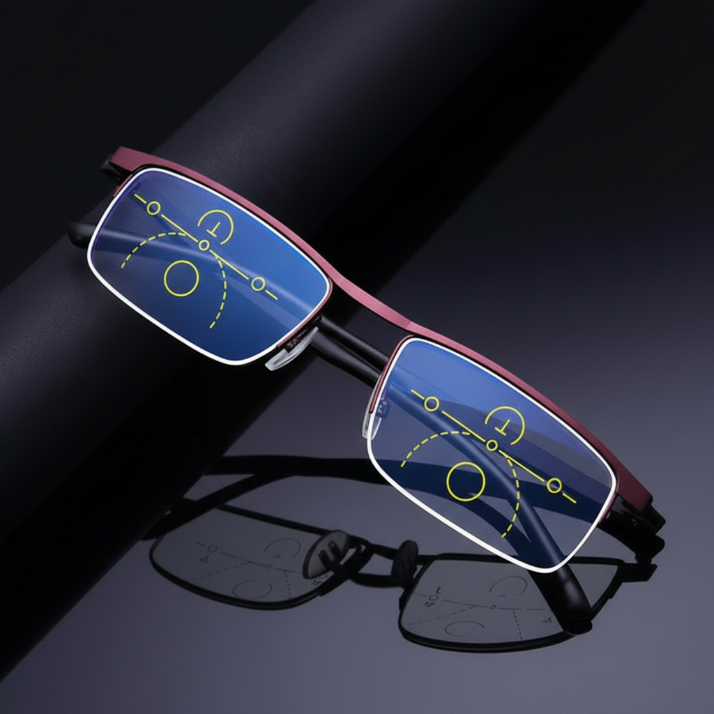 Progressieve Leesbril met Automatische Aanpassing - Blauwlichtfilter & UV-Bescherming voor Ontspannen Zicht
