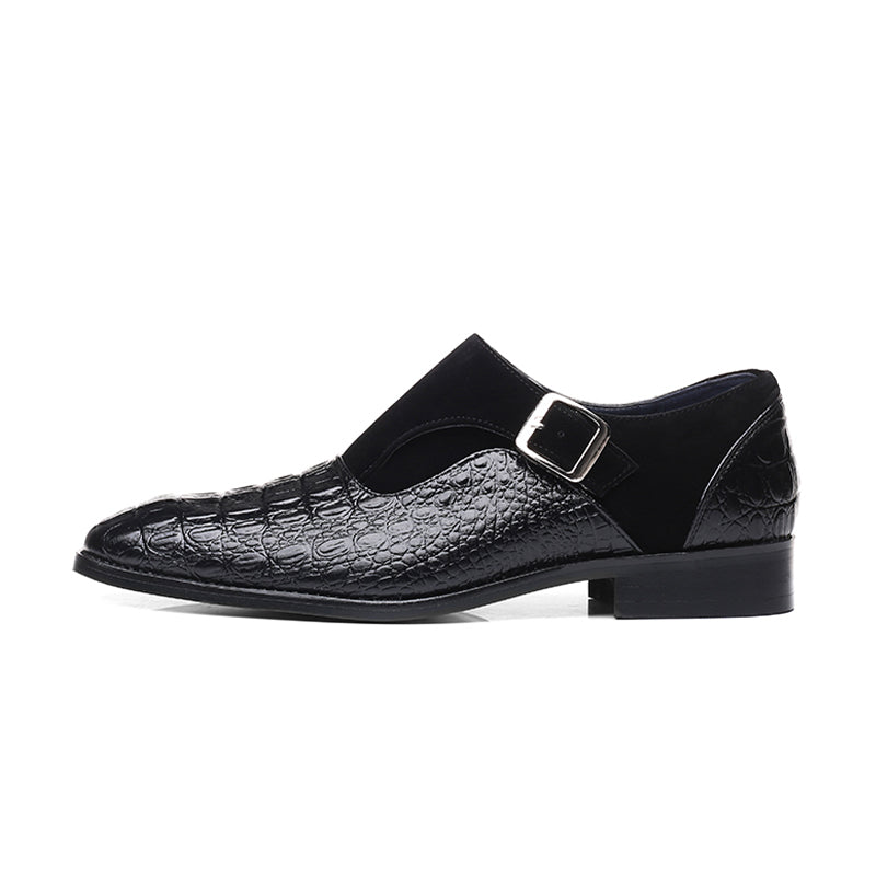 Heren Veterschoenen met Slangenleerstructuur Zwart Elegant Formeel Design Zakelijk Feestelijk Stijlvol