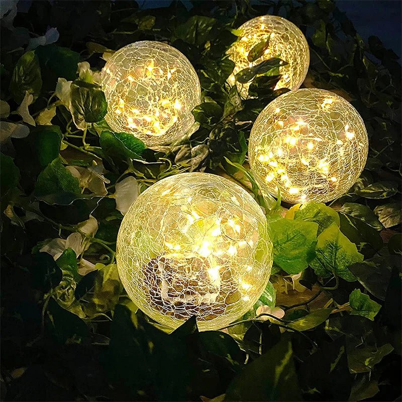 Solartuinlamp met Gekraakt Glas Effect en Warme LED-Verlichting voor Pad en Terras