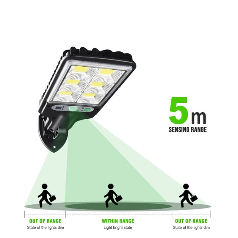 Waterdichte Solar Buitenlamp met Bewegingssensor 100W - IP67 LED-Schijnwerper voor Erf, Oprit en Tuin met Afstandsbediening