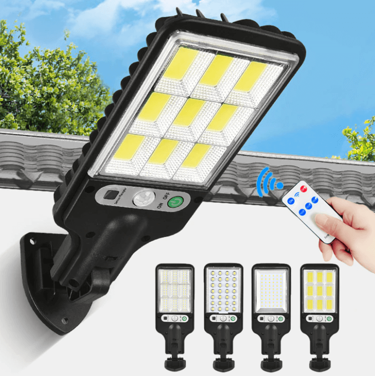 Waterdichte Solar Buitenlamp met Bewegingssensor 100W - IP67 LED-Schijnwerper voor Erf, Oprit en Tuin met Afstandsbediening