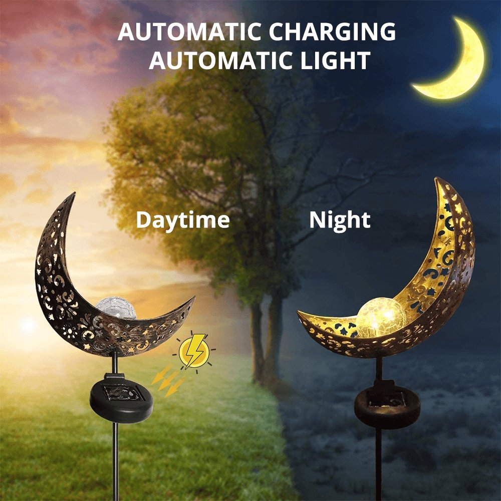 Decoratieve Tuinverlichting op Zonne-Energie Halve Maan 76cm Hoog voor Padverlichting