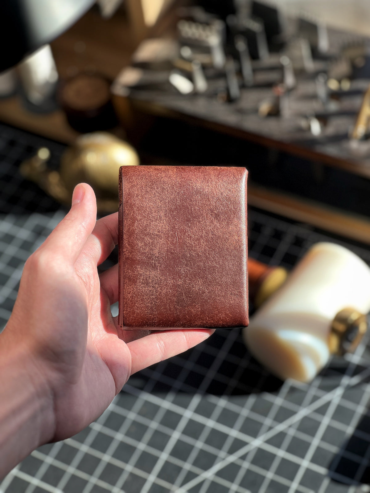 Handgemaakte Lederen Portemonnee met Penhouder - Volnerfleer - Compact Design