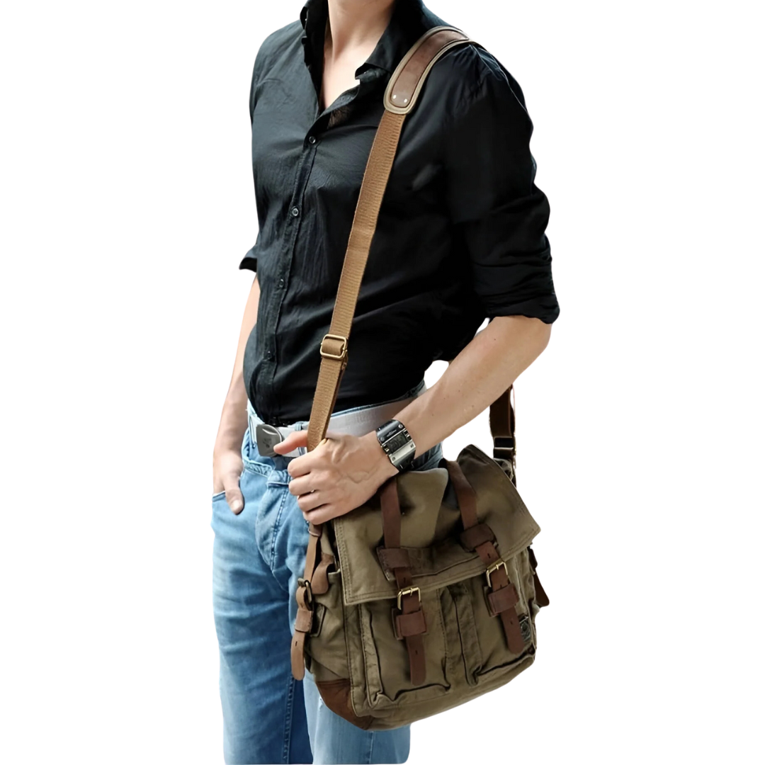 Canvas Crossbody Tas voor Heren - Ruim & Sterk - Ideaal voor Dagelijks Gebruik & Outdoor