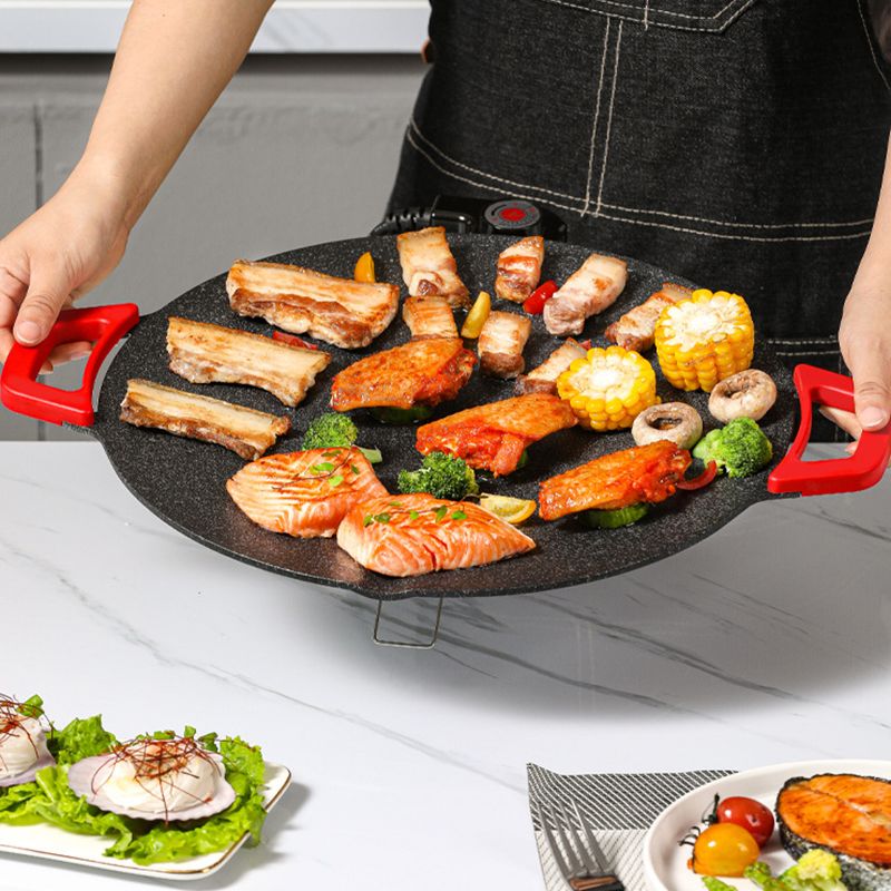 Rookvrije Elektrische Grillplaat - Multifunctionele Contactgrill voor Binnen en Buiten 28cm