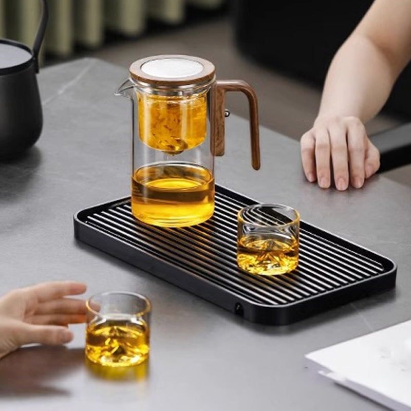 Glazen Theepot met Houten Greep 500ml & 700ml - Thee-infuser met Filtersysteem voor Perfecte Thee