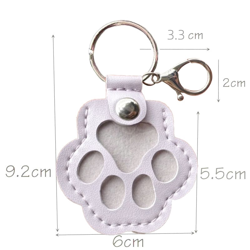 Tashanger Leer Pootafdruk 7 x 3 cm RVS Ring voor Rugzak en Sleutelbos 9 Kleuren