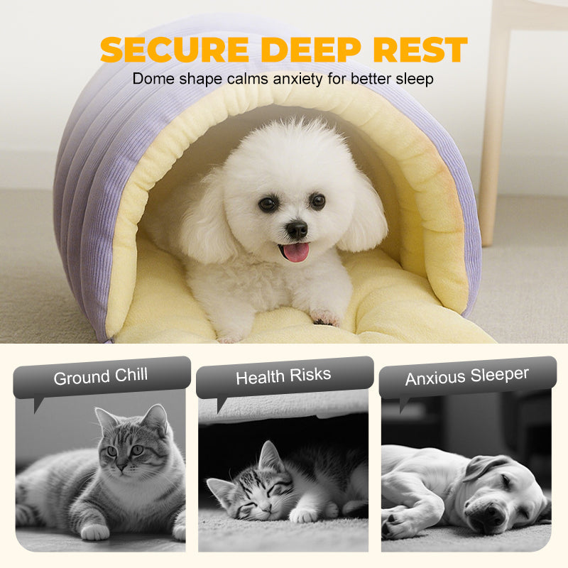 Huisdierenbed Grondloze Iglohut - Zachte Igloo Pluche Slaapplek Klein Medium Groot Kat Hond Winter