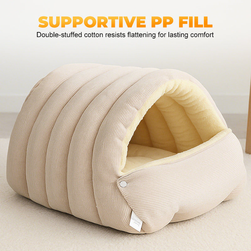 Huisdierenbed Grondloze Iglohut - Zachte Igloo Pluche Slaapplek Klein Medium Groot Kat Hond Winter