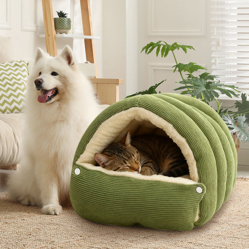 Huisdierenbed Grondloze Iglohut - Zachte Igloo Pluche Slaapplek Klein Medium Groot Kat Hond Winter