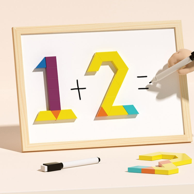 Magnetisch Houten Puzzelspel voor Kinderen - Educatief Leerspel met 180 of 220 Blokken en Vormkaarten