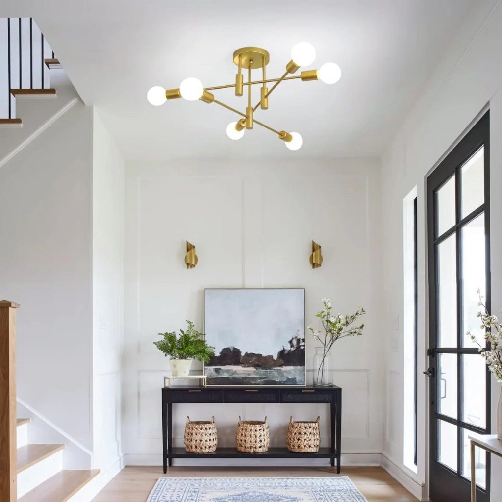 Plafondlamp Starburst IJzeren Armen E27 Nordic Mid-Century Design Moderne Verlichting voor Woonkamer Eetkamer