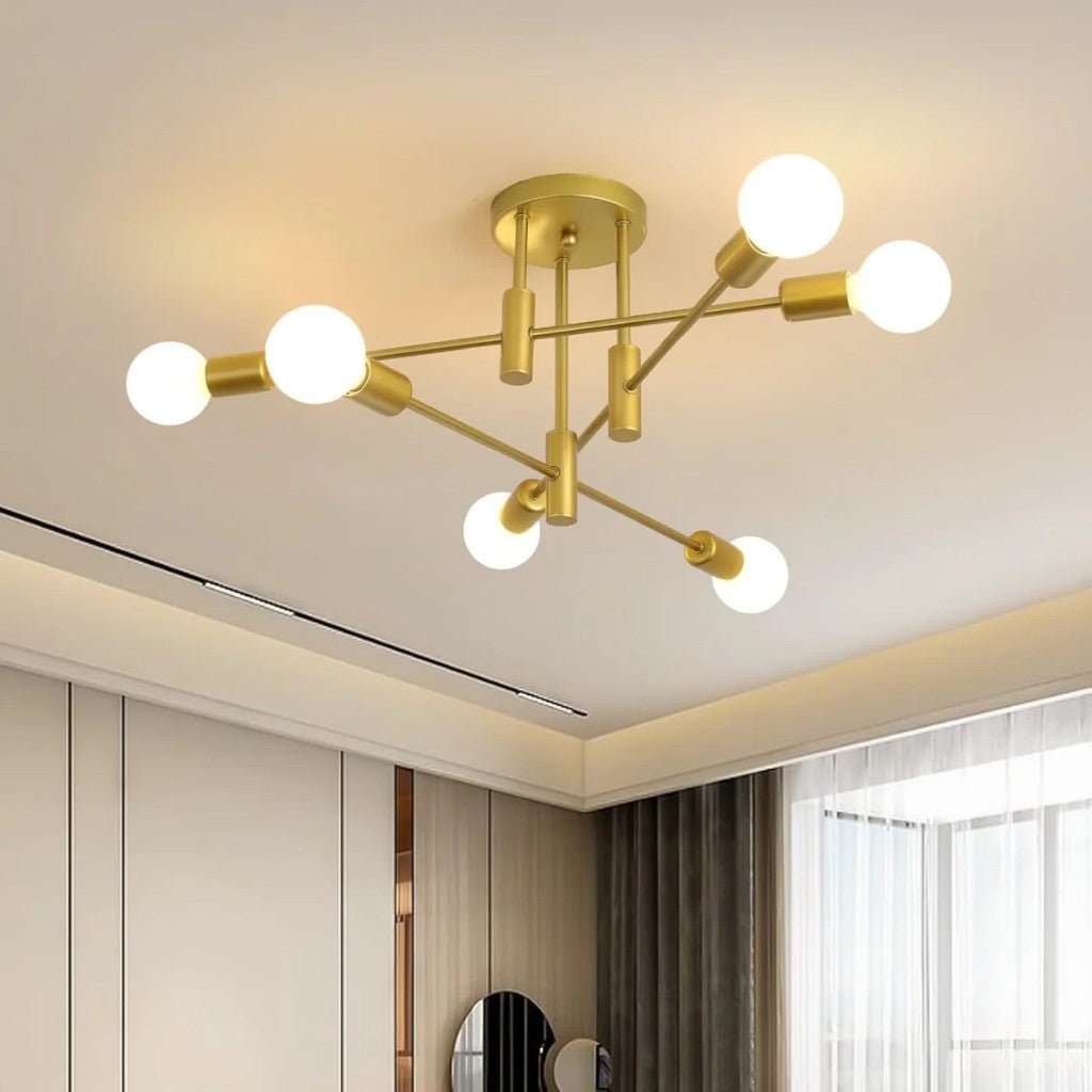 Plafondlamp Starburst IJzeren Armen E27 Nordic Mid-Century Design Moderne Verlichting voor Woonkamer Eetkamer