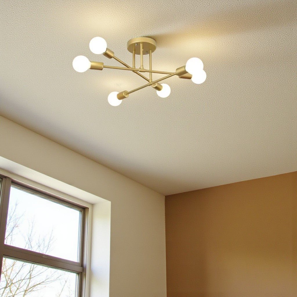 Plafondlamp Starburst IJzeren Armen E27 Nordic Mid-Century Design Moderne Verlichting voor Woonkamer Eetkamer