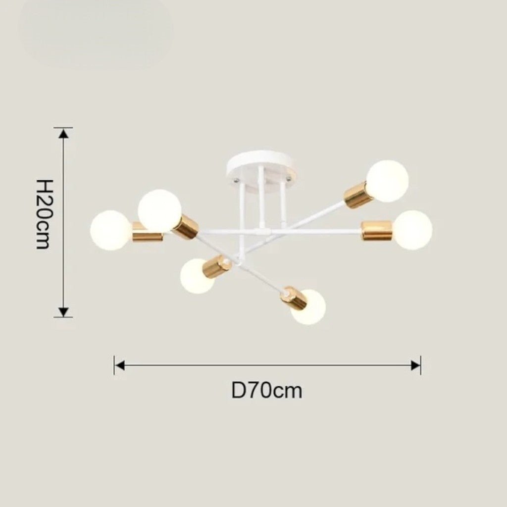 Plafondlamp Starburst IJzeren Armen E27 Nordic Mid-Century Design Moderne Verlichting voor Woonkamer Eetkamer