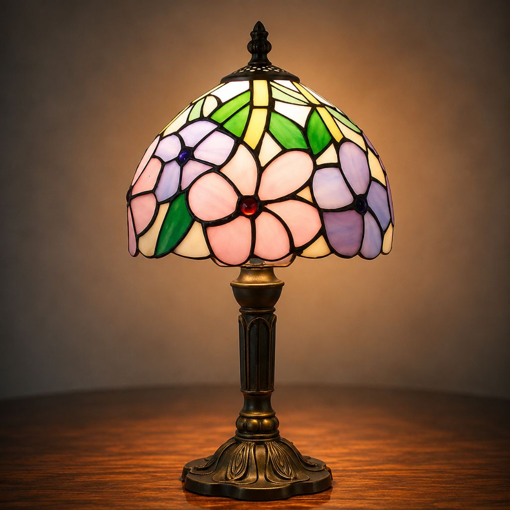 Tiffany Tafellamp met Glas-in-Lood Kap Verstelbaar Leeslamp Bureaulamp Scandinavisch Design Sfeerlicht