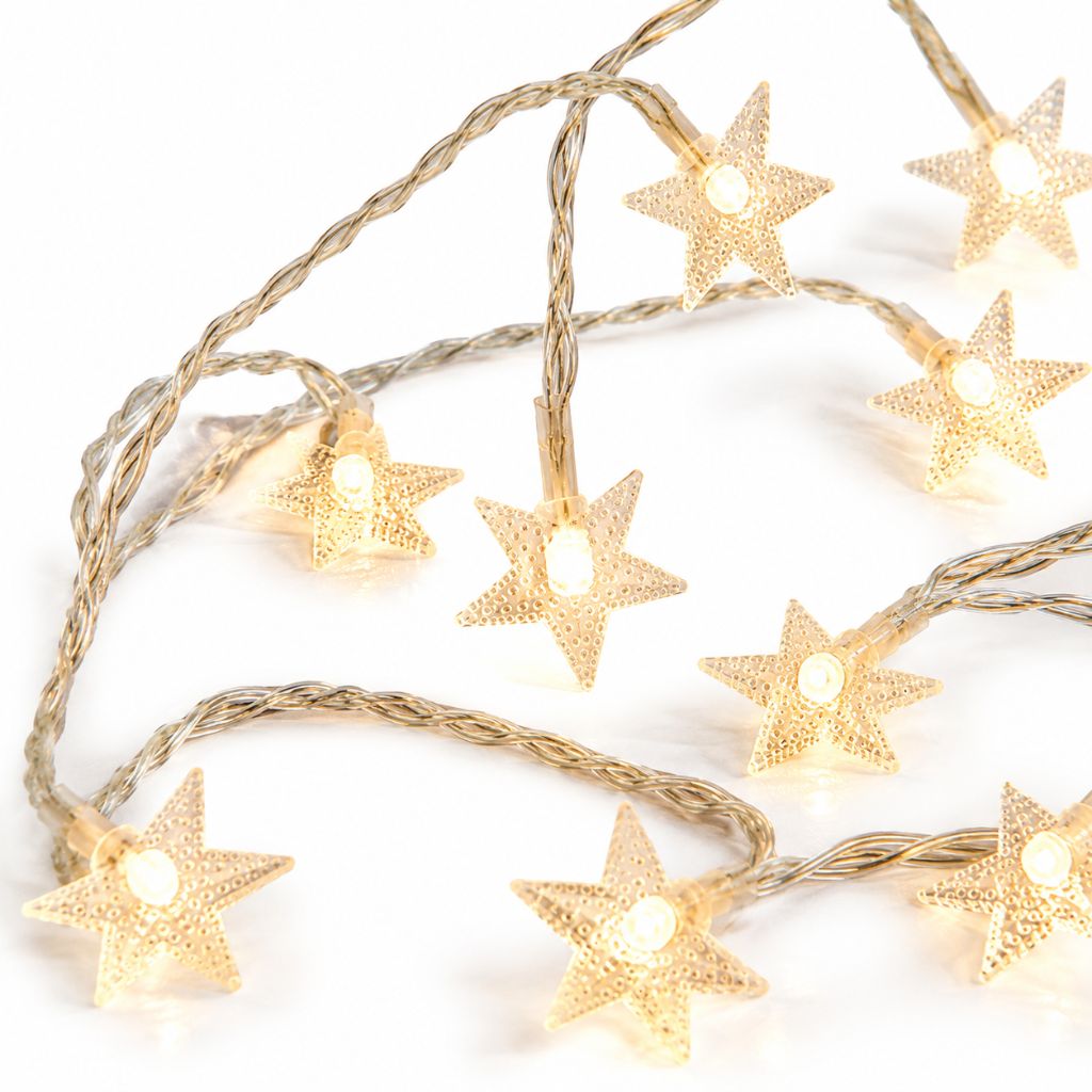 Batterij Fairy Lights Warm Wit LED Lichtsnoer Kinderkamer Babykamer Sfeerlicht Decoratie Sterren Nachtlampje