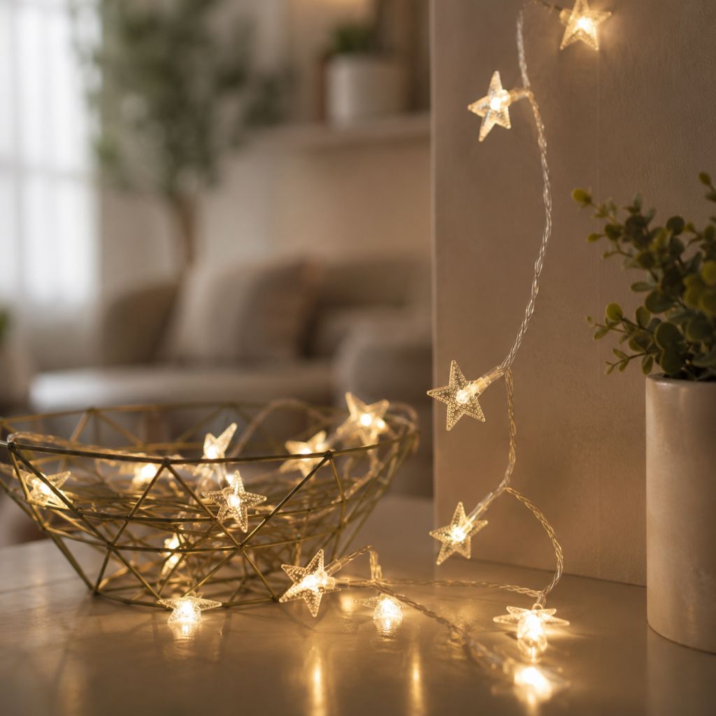 Batterij Fairy Lights Warm Wit LED Lichtsnoer Kinderkamer Babykamer Sfeerlicht Decoratie Sterren Nachtlampje