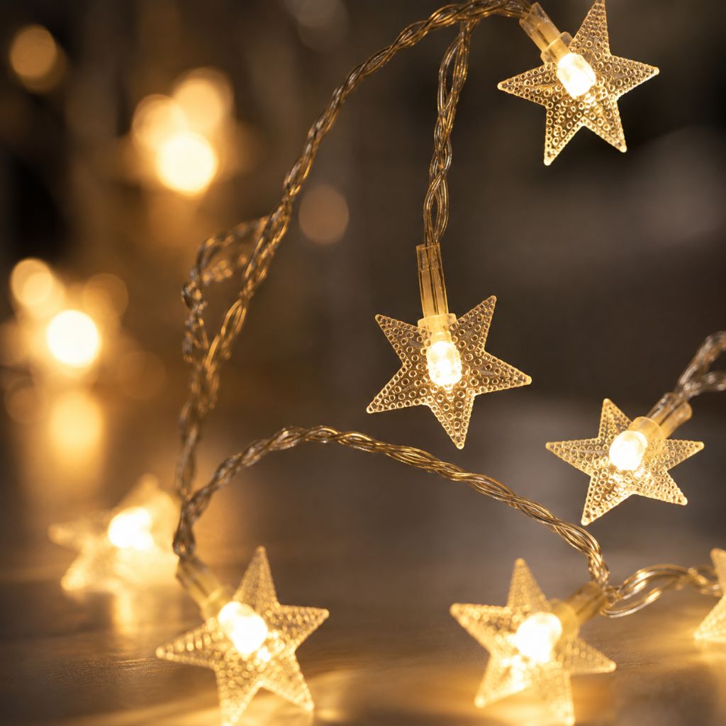 Batterij Fairy Lights Warm Wit LED Lichtsnoer Kinderkamer Babykamer Sfeerlicht Decoratie Sterren Nachtlampje