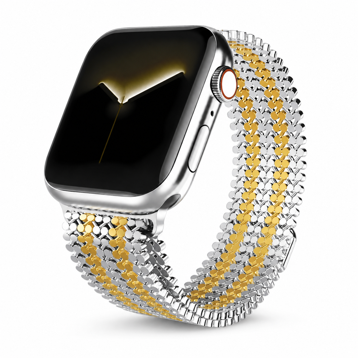 Magnetische Stalen Schakelband voor Smartwatch - Verstelbaar Metalen Bandje Polshorloge Accessoire Zilver