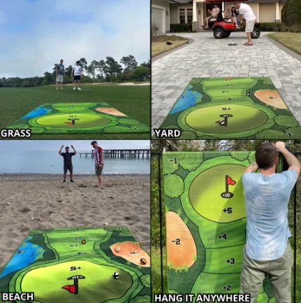 Klittenband Golf Spel Set met Doelmat en Ballen voor Binnen en Buiten Training Gezelligheid Kinderen Sport