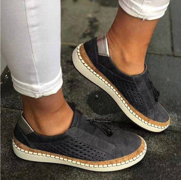 Orthopedische Dames Sneakers met Teenband voor Houdingscorrectie en Bunion Support - Grijs Zwart Comfortabel