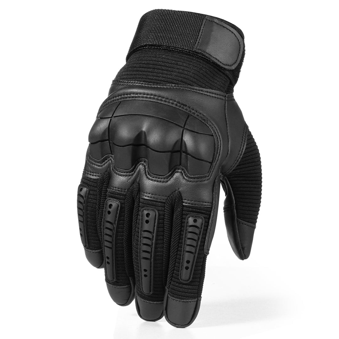 Winterhandschoenen Leer en Katoen Zwart Touchscreen Compatibel Winddicht Warm Outdoor Wandelen Heren Dames