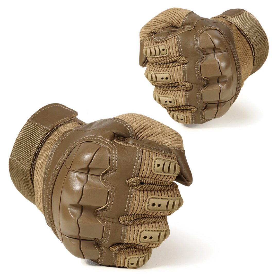 Tactische Handschoenen Kunstleer Katoen Khaki Outdoor Camping Werk Bescherming Vingergrip Veiligheid