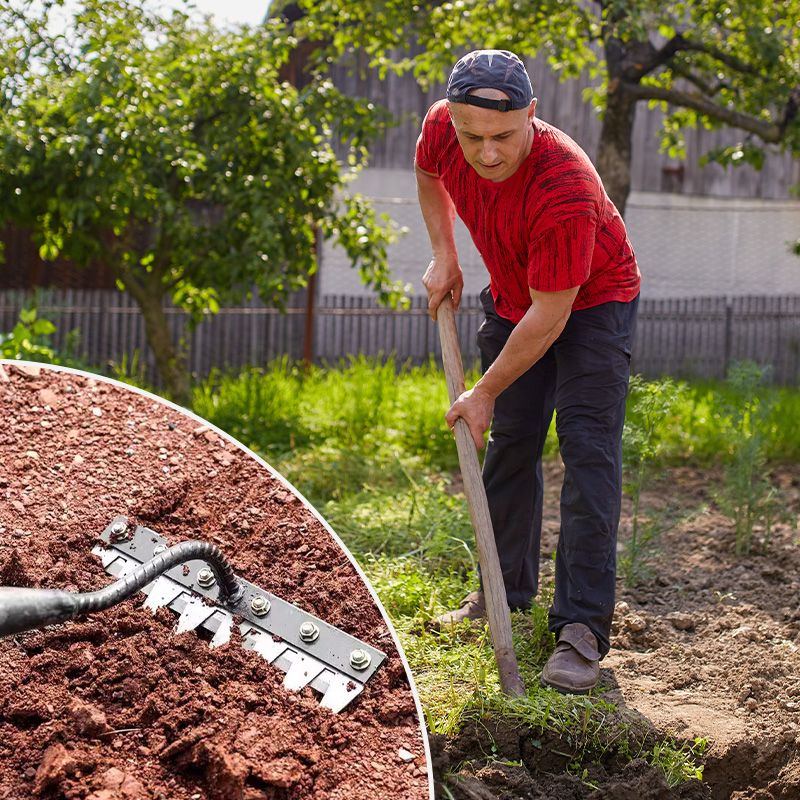 Tuinhark Kop Koolstofstaal 5-8 Tanden Verwisselbaar Systeem voor Gazon Onkruid Bodembewerking Tuinonderhoud