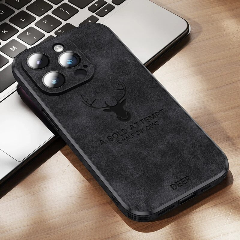 Smartphone Hoesje in Leerlook - Slank Design met Valbescheming & MagSafe-Compatibiliteit voor iPhone 16/15/14/13/12