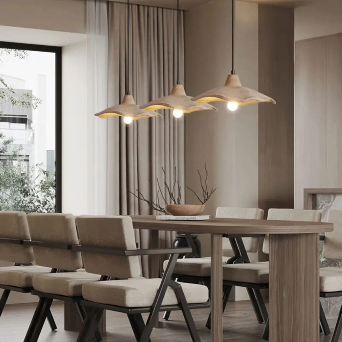 Hanglamp Travertin Beige Organische Vorm 42cm E27