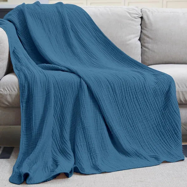 Mousseline Bedsprei Katoen Lichte Sprei Eenpersoons en Tweepersoons Bed