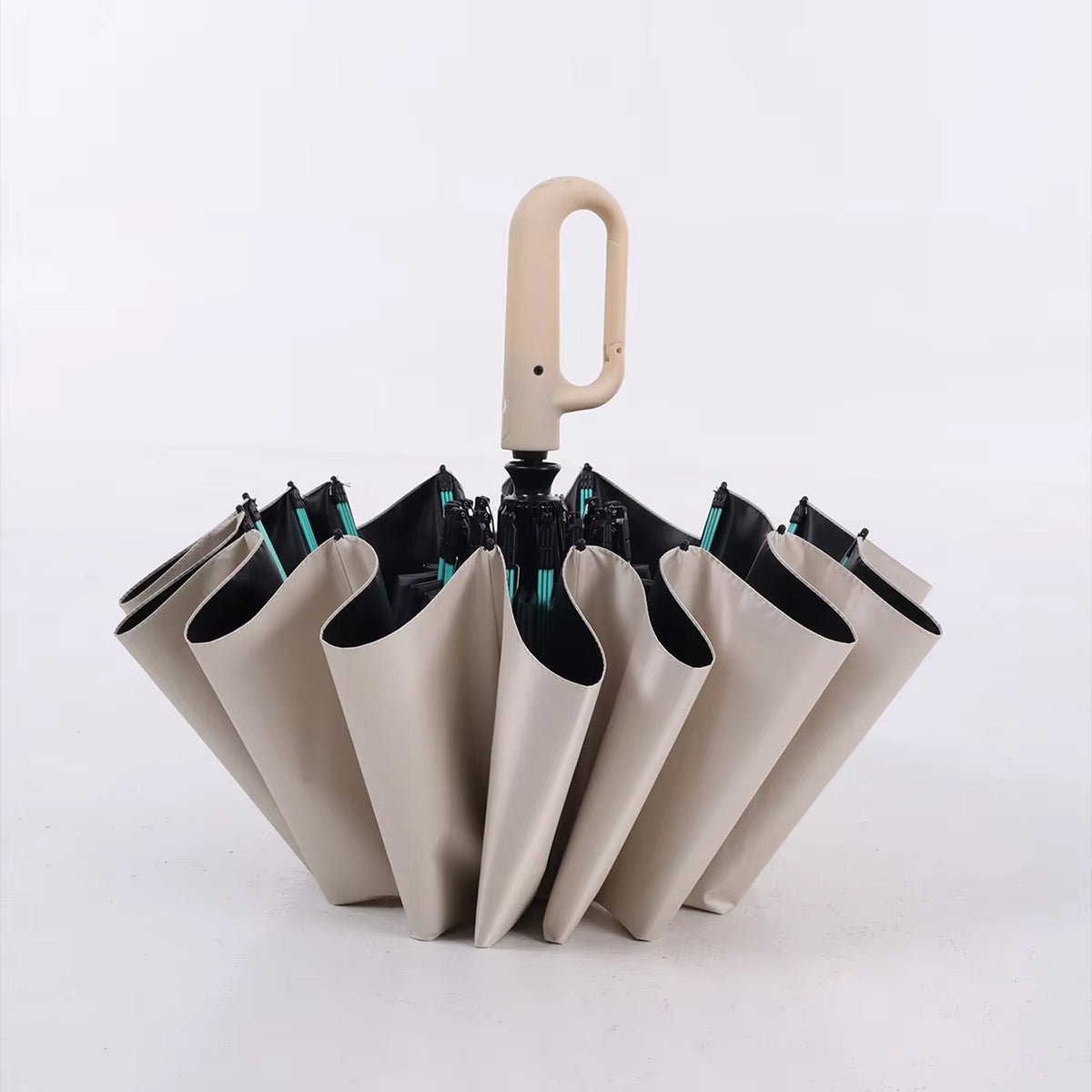 Automatische Stormparaplu 120cm Windbestendig met Verstevigd Frame voor Regen en Wind Beige Zwart Navy Grijs