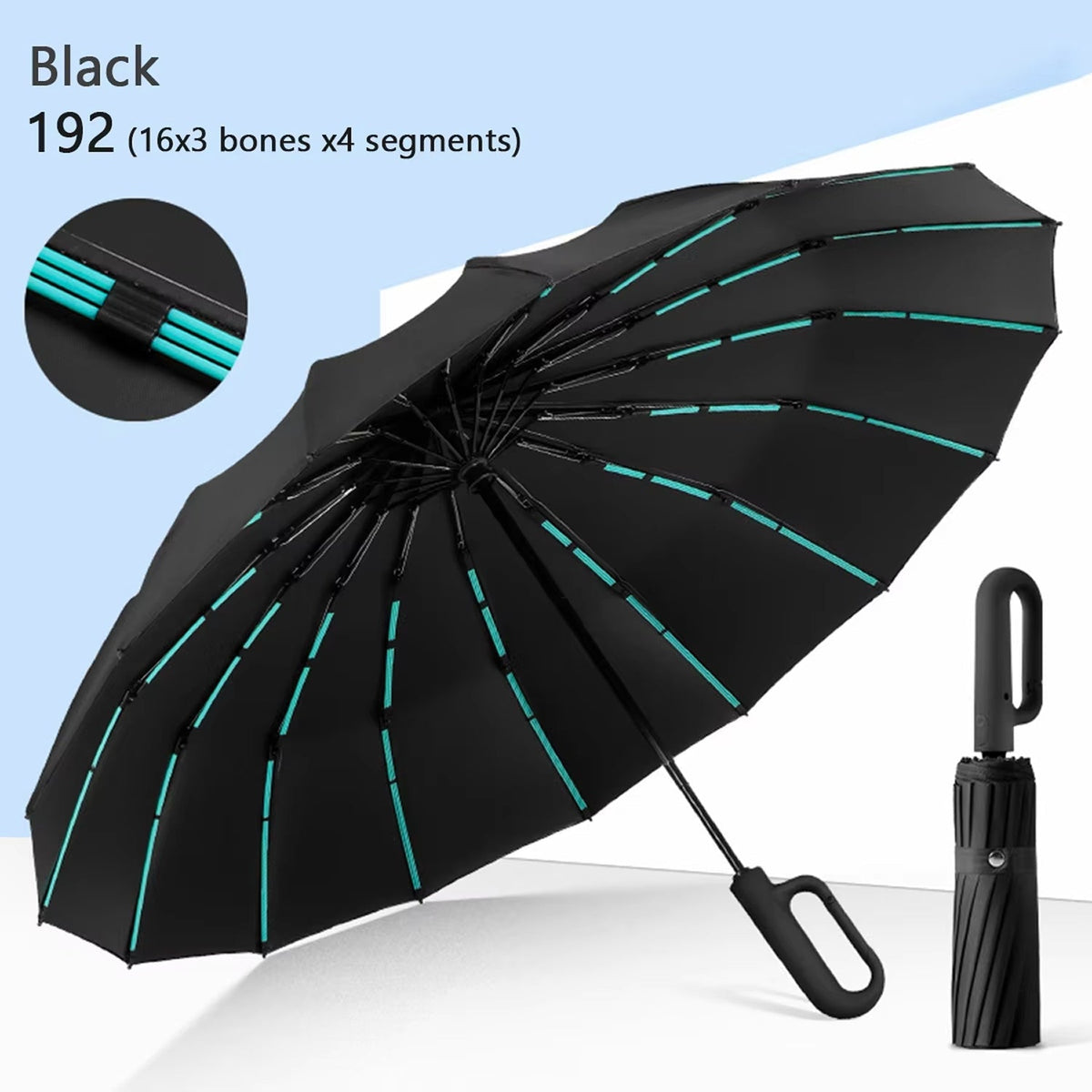 Automatische Stormparaplu 120cm Windbestendig met Verstevigd Frame voor Regen en Wind Beige Zwart Navy Grijs