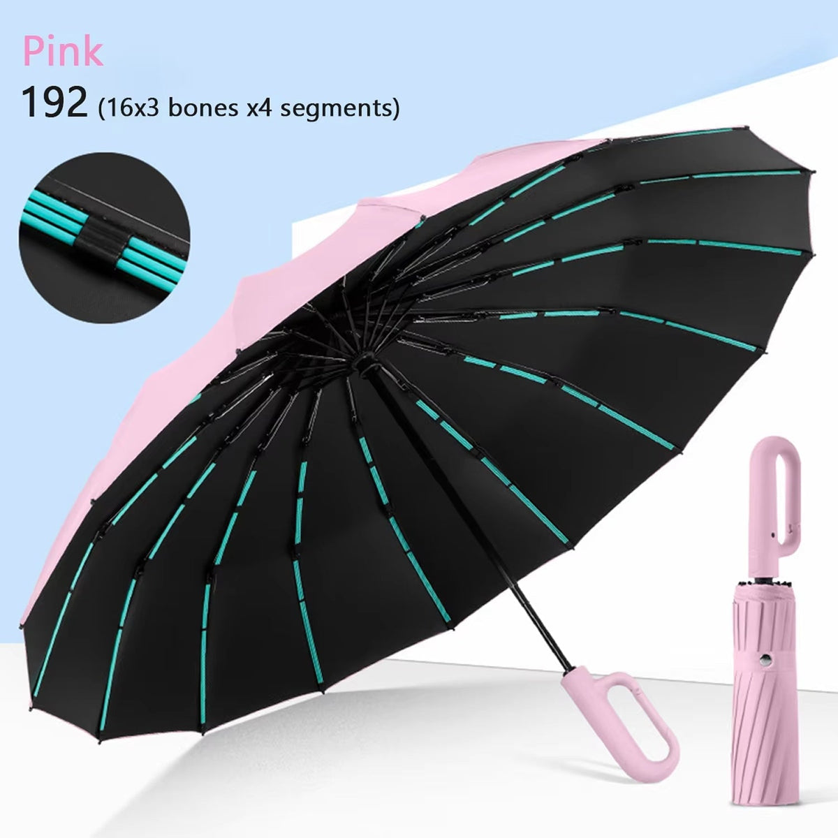 Automatische Stormparaplu 120cm Windbestendig met Verstevigd Frame voor Regen en Wind Beige Zwart Navy Grijs