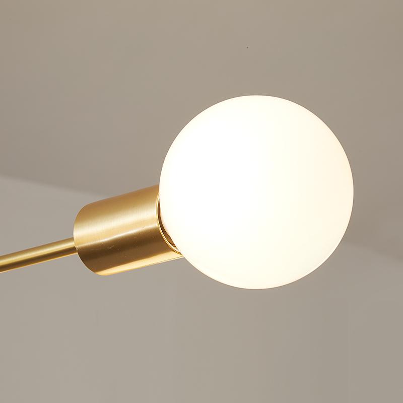 Moderne sputnik kroonluchter met 6 armen in messing - minimalistische design hanglamp zonder glazen kap