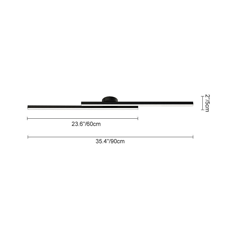 Moderne zwarte LED wandlamp met dubbele lichtstrip - minimalistische badkamer en hal verlichting 90 cm