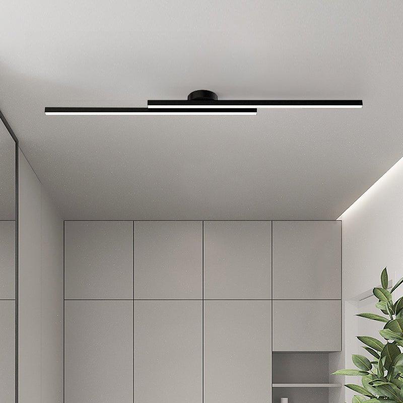 Moderne zwarte LED wandlamp met dubbele lichtstrip - minimalistische badkamer en hal verlichting 90 cm