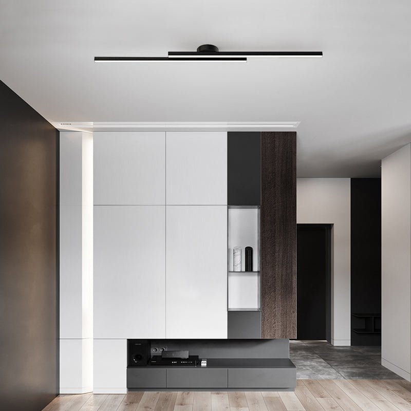 Moderne zwarte LED wandlamp met dubbele lichtstrip - minimalistische badkamer en hal verlichting 90 cm